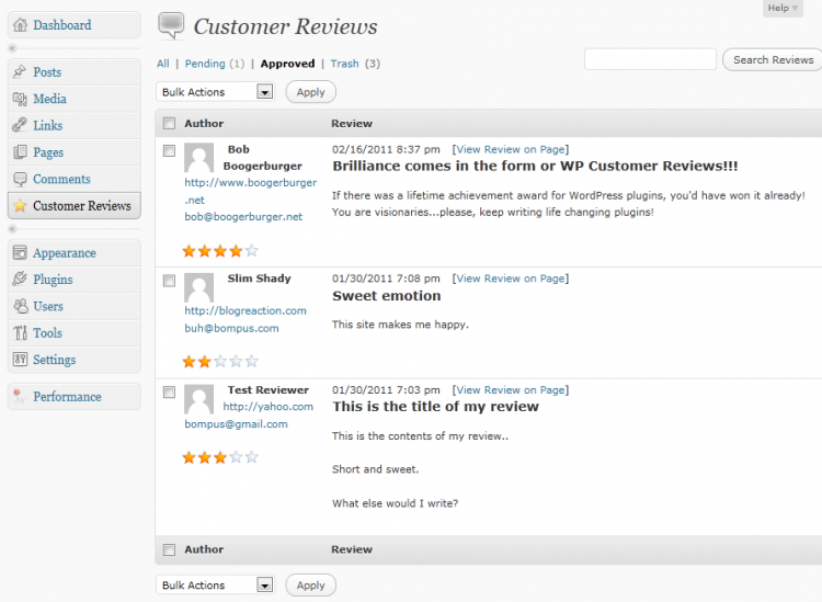 customer reviews plugin wordpress