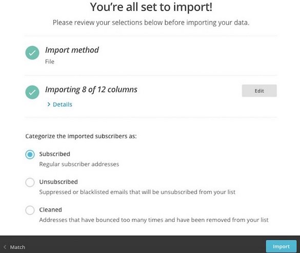 tutorial mailchimp importar listas